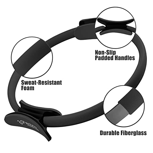 RitFit Pilates Ring 14 Inch Magic Fitness Circle for Inner Thigh Toning - style: Black