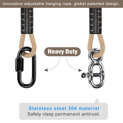 BeneLabel 2Pcs 40"/3ft Tree Swing Rope Hammock Tree Swing Hanging Straps - color: Raw White, size: 3ft
