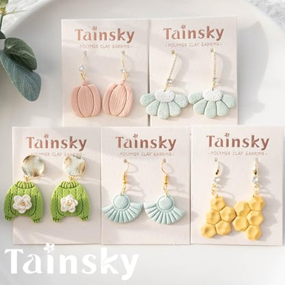 TAINSKY 5 pcs Polymer Clay Texture Roller, Pottery Stamps for Polymer Clay Earrings Jewelry, Embossing Pottery Texture Rollers for Jewelry Making（Textures） - color: Style A Set