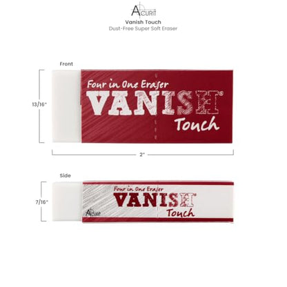 Acurit Vanish Touch Artist Eraser, Latex-Free - Soft, Flexible Pencil Erasers, Sketching Supplies W/Protective Sleeve - Graphite, Charcoal, Pastel Compatible - size: 1 Pack