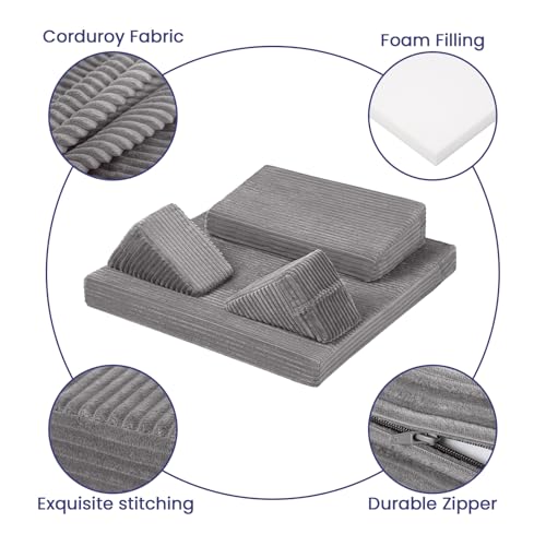 Meditation Cushion, Meditation Mat with Knee Support, Light Grey - color: Light Dark, size: 24X24X2 Inch