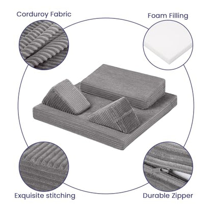 Meditation Cushion, Meditation Mat with Knee Support, Light Grey - color: Light Dark, size: 24X24X2 Inch