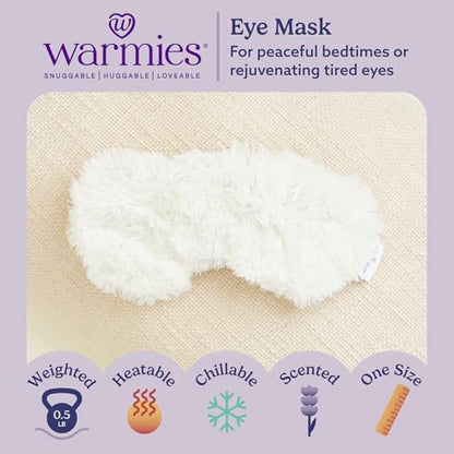 warmies Microwavable Eye Mask, Weighted Sleep Mask, French Lavender, Cream - color: Cream