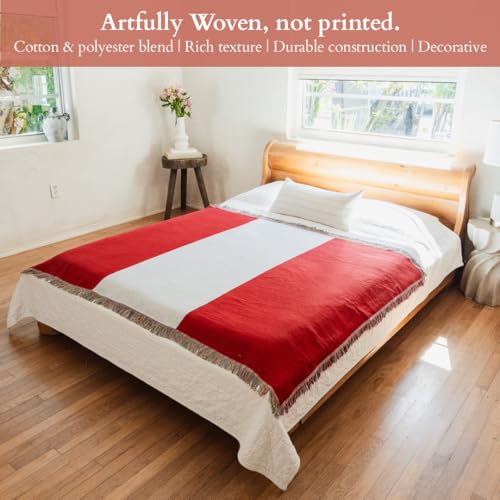 Peru Flag Woven Throw Blanket – Woven Not Printed – 50x70 Peruvian Blanket for Couch, Bed or Wall – Made for Peruvians Living Abroad - color: Peru