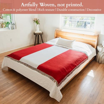 Peru Flag Woven Throw Blanket – Woven Not Printed – 50x70 Peruvian Blanket for Couch, Bed or Wall – Made for Peruvians Living Abroad - color: Peru