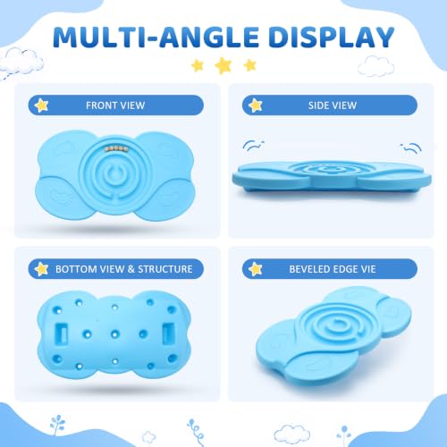 Vinsot Egg Shape Balance Board with Wooden Beads for Kids Child Interactive Toy Sensory Integration Training Coordination Focus Non Slip Wobble Board for Indoor Outdoor