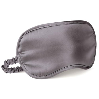 LULUSILK Mulberry Silk Sleep Eye Mask Blindfold with Elastic Strap Headband, Soft Eye Cover Eyeshade for Night Sleeping, Travel, Nap (Charcoal Gray) - color: Charcoal Gray