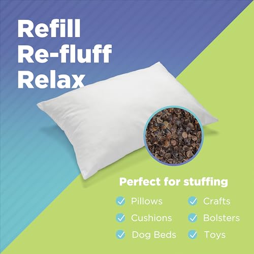 Organic Buckwheat Hulls Filling – Natural and Eco-Friendly Refill for Pillows, Yoga Zafus and Cushions - Hypoallergenic Premium Natural Pillow Replacement – USA Grown and Processed, 5 lbs - size: B - 5 lbs
