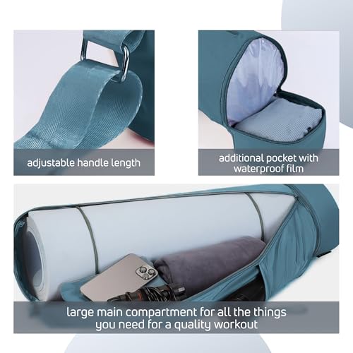 Yoga Mat Bag Carrier - Multi-Functional Gym Bag with Water Bottle Pocket - Versatile Yoga Carrier with Adjustable Strap