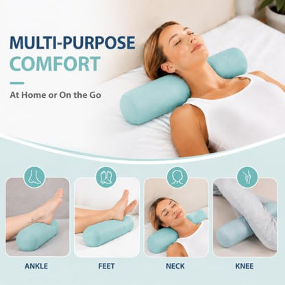 Neck Roll Pillow, Cervical Neck Pillow Bolster Pillow for Sleeping - color: Sage Green