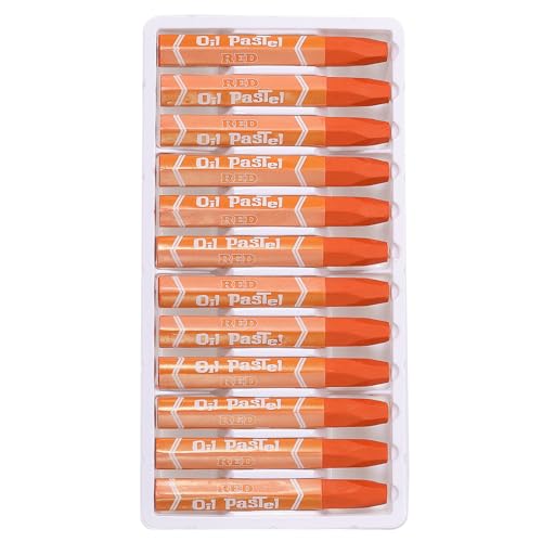 PATIKIL Orange Oil Pastels, 12Pcs Soft Oil Crayons Vibrant and Creamy Pastels Stick Art Supplies for Art Painting Drawing Blending Graffiti for Artists Beginners - color: Orange