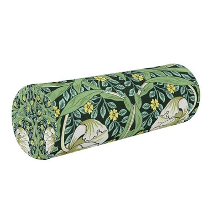 Neck Roll Pillow Bolster Pillow Round Health Memory Foam Long Cervical Roll Cylinder Bolster Body Pillow with Removable Washable Cover Bolster Pillow for Bed Legs Back Yoga Willam Morris Green - color: Flower 26