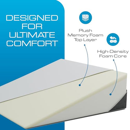 Kolbs Extra Wide Bed Wedge Pillow for Sleep Apnea, More Room - More Comfort | with Chic Jacquard Cover - Headboard Wedges for Sleeping (Extra Wide 7.5" Height) - size: Extra Wide 7.5" Height - Grey