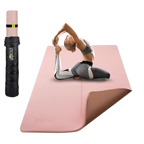 Gogokiwi Large Yoga Mat (6'x4') – 1/4" & 1/2" Thick Exercise Mats for Home Workout, Extra Wide Workout Mats for Home Gym, Yoga, Pilates, Stretching, Floor & More - color: Soft Pink, size: Extra Cushion (1/2 Inch Thick)