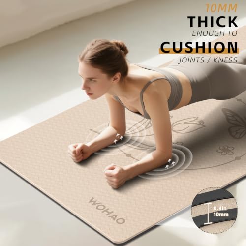 Large 76"x40"x0.4" Yoga Mat - color: Milk coffee