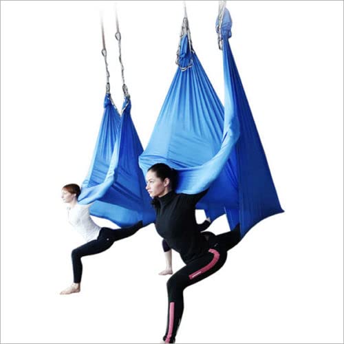 Deluxe Pilates & Yoga Flying Swing Aerial Hammock - Silk Fabric (5mx2.8m) - color: Deep Blue
