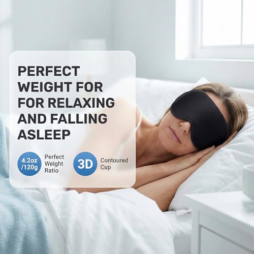 Weighted Eye Mask for Sleeping 2 Pack: Gentle Pressure Blackout Sleep Mask with 3D Contoured Cups, Zero Eye Pressure Sleep Mask for Lash Extensions, Memory Foam Travel Mask, Black Pink - color: Black & Pink (2 Pack)