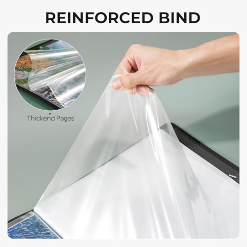 Nicpro 18"x24" Art Portfolio, 30 Pockets Display 60 Pages Art Portfolio Folder with Clear Plastic Sleeves, Artwork Storage Presentation Book for Artists, Painting Carrier Case - size: 18x24"