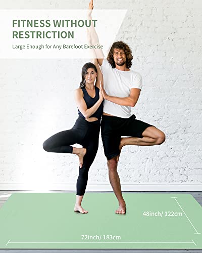 CAMBIVO 72''x48'' Large Yoga Mat, Extra Thick TPE Workout Mat - color: MINT GREEN, size: 6mm