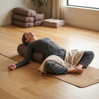 Rectangular Yoga Bolster | Restorative Yoga Prop, Yin Yoga Support, Rectangular Shape, Firm Cushion Support, Meditation Aid