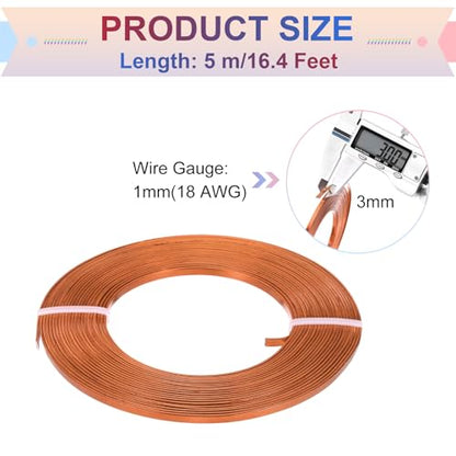 MECCANIXITY Aluminum Flat Wire, 3mm 18 Gauge Bendable Nose Wire Soft Craft Jewelry Wire for Jewelry Making Handmade Crafts DIY Bezel Sculpting, Orange Red - color: Orange Red