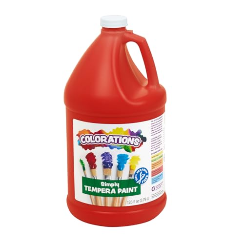 Colorations Paraben-Free Tempera Paint for Kids, 1 Gallon, Vibrant Red | Non-Toxic and Made in the USA, Classroom Must Haves, Bulk Arts & Crafts Supplies - color: Red