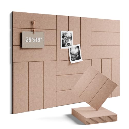 28" x 18" Cork Board Alternative, Wide Stripe, Boho | 6-Pack Felt Pin Board Tiles, 30 Adhesive Tabs, Custom Wall Layout, Photo Display, Memo Board, Office, Classroom, Dorm - color: Boho, size: Wide-Stripe