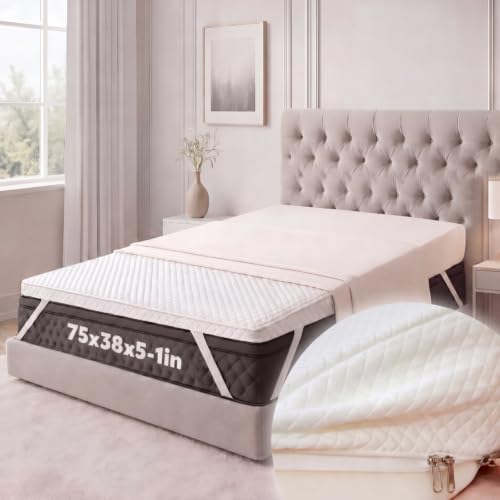 Cinnvoice Mattress Wedge with Cover, 5 Inch Twin Incline Wedge for Back and Neck Support, Adjustable Elevator Under Mattress Topper Support for Bedroom - color: White, size: 5 Inch Twin