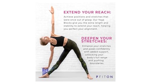 FitOn - 12"x4" Travel Sized Recovery Roller & 2-Pack of Yoga Blocks Bundle - Workout Equipment Set for Gym and Home Exercise - Workout with Durable Foam Roller & High-Density EVA Foam Yoga Blocks