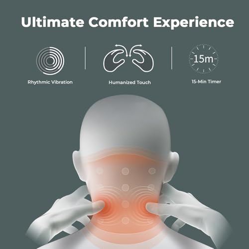 Neck Massager with Heat - Deep Tissue Neck Pain Relief U-Shape Design Electric Cordless Massager Pillow for Travel Office Home Shiatsu Neck Pillow Gifts for Men Women Dad Mom, Mint Green - color: Mint Green