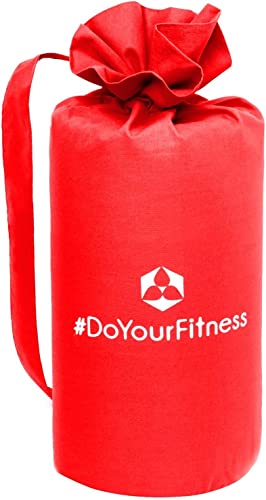 #DoYourFitness Acupressure Mat and Pillow Set - Relieves Stress, Back, Neck, and Sciatic Pain - Comes with a Vinyl Carry Bag for Storage and Travel - Red