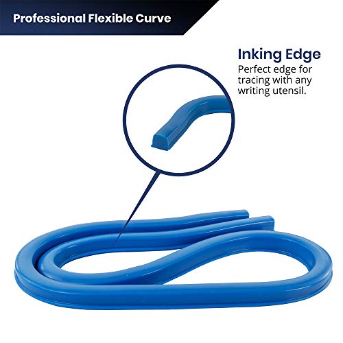 Pacific Arc Flexible Curve 36" with Inking Edge, for Drawing, Pattern Making, Engineering, Stencil Making - size: 36 Inch