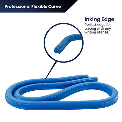 Pacific Arc Flexible Curve 36" with Inking Edge, for Drawing, Pattern Making, Engineering, Stencil Making - size: 36 Inch