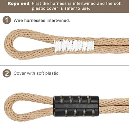 BeneLabel 2Pcs 40"/3ft Tree Swing Rope Hammock Tree Swing Hanging Straps - color: Raw White, size: 3ft
