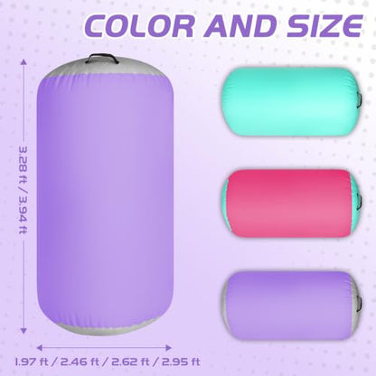 Inflatable Gymnastics Air Roller Barrel Purple 47 * 29inch - color: Purple, size: 47*29 Inch