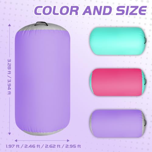 Inflatable Gymnastics Air Roller Barrel Purple 47x35inch - color: Purple, size: 47*35 Inch
