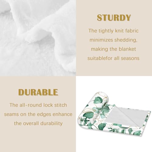 Sage Green Plants Blanket, Botanical Soft Lightweight Throw Blanket for Sofa Couch Bed Room 50x60 inch - color: Sage Green Plants