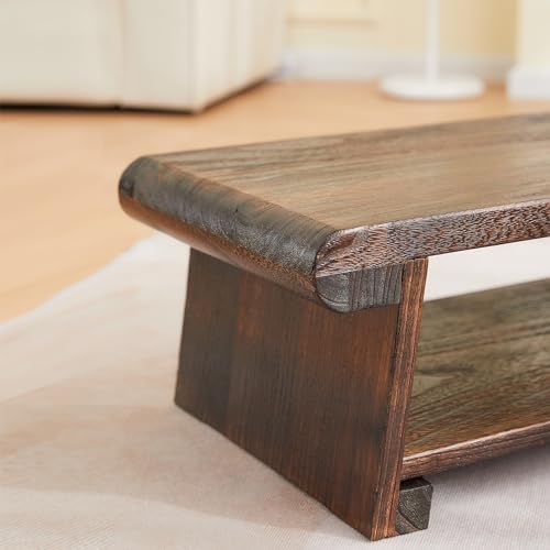 Folding Japanese Low Floor Table,Small Wood Meditation & Altar Table - size: 26.7”x13.6"x11"