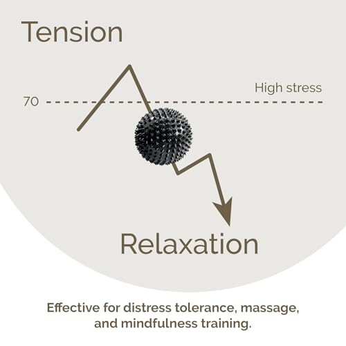2X Spiky DBT Skill Balls | 1.85 inch | Magnetic Stress Relief Balls | Spiky Massage Balls for Relaxation, Tension Release, Focus & Mobility (Black) - color: Black, size: 2 inches