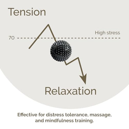 2X Spiky DBT Skill Balls | 1.85 inch | Magnetic Stress Relief Balls | Spiky Massage Balls for Relaxation, Tension Release, Focus & Mobility (Black) - color: Black, size: 2 inches