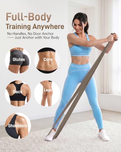 Renoj Pilates Flexbands, 5-Pack Latex-Free Resistance Bands Set – Exercise Bands for Pilates, Yoga, Stretching & Physical Therapy | Home Gym Equipment for Women & Men - color: Brown