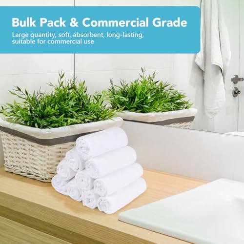 Orighty Washcloths Bulk, 200 Pack Microfiber Face Towels, 12x12 Inch White - color: White