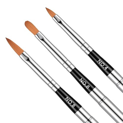 3 Pcs Travel Water Color Brushes, Mini Watercolor Travel Set with Leather Pouch for Watercolors Gouache Acrylics Ink Painting
