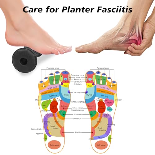 Foot Massager Roller Set for Plantar Fasciitis, Arch and Heel Pain Relief - color: Black Combination