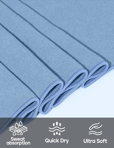 Heathyoga Yoga Mat Towel Non Slip for Hot Yoga Towel with Silicone Grip & Free Spray Bottle, 72"X26" Extra Large Microfiber Yoga Towel for Bikram, Pilates, Fitness - color: Light Blue
