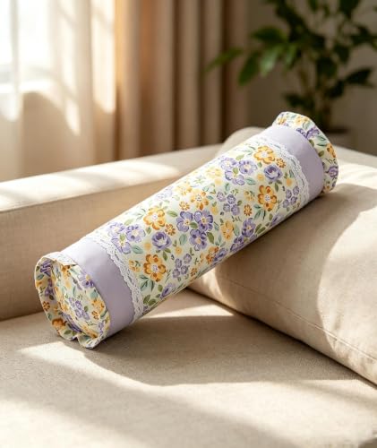 Buckwheat Hulls Neck Pillow for Pain Relief, Ergonomic Cervical Spine Shoulder Support, Adjustable Comfort for Sleeping Travel, Floral Pillowcover,(16x4 Inch,Flower) - color: Flower