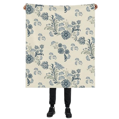Damask and Paisley Blanket, Navy Flower Soft Lightweight Throw Blanket for Sofa Couch Bed Room 50x60 inch - color: Navy Blue