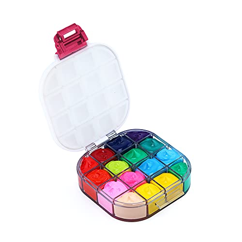 Transon Airtight Paint Storage Palette Box 16 Wells Fuchsia Color - color: Pink