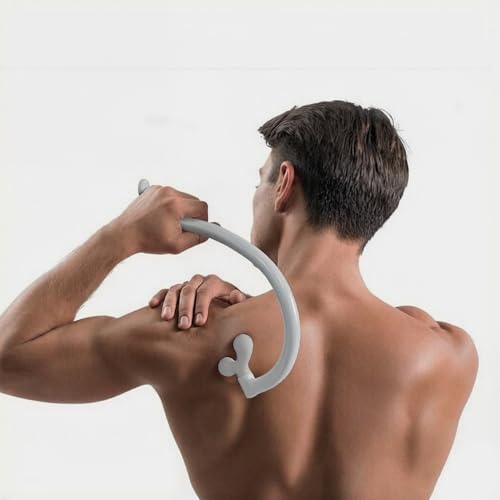 Portable Self Massage Tool - Portable Trigger Point Therapy for Back and Neck, 7.21 * 14in Lower Back Massager, Myofascial Release Tool & Deep Tissue Muscle Massage Stick, Shoulder Leg Feet-Sage Grey - color: Sage Grey
