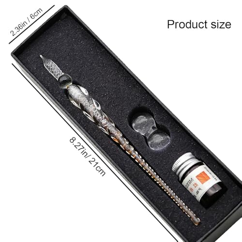 Glass Dip Pen Set,Calligraphy Pen,Crystal Signature Pen for Art, Writing, Signatures -Decoration and Business Gift